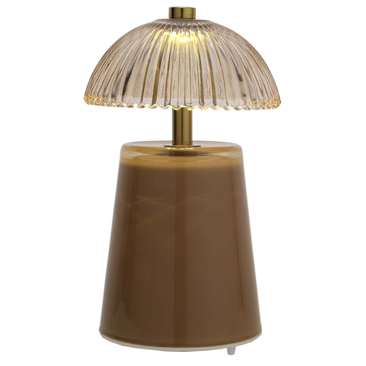 LAMPADA IN VETRO H.19 CON RICARICA USB - TORTORA